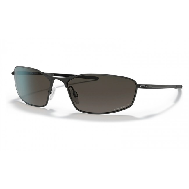 Oakley Whisker Sunglasses Satin Light Steel Frame Prizm Grey Gradient Lens