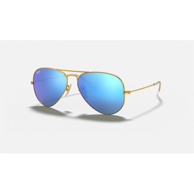 Ray Ban Aviator Flash Lenses RB3025 Sunglasses Blue Flash Gold