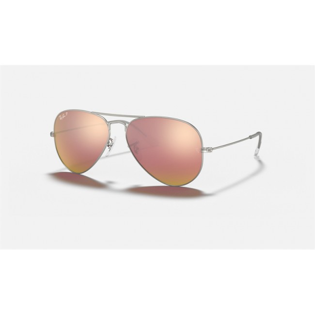 Ray Ban Aviator Flash Lenses RB3025 Sunglasses Copper Flash Silver