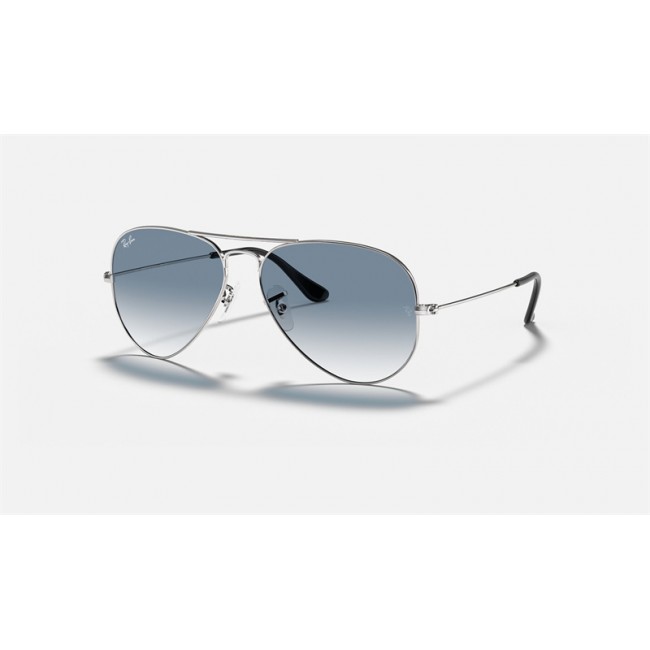 Ray Ban Aviator Gradient RB3025 Sunglasses Blue/Gray Gradient Silver