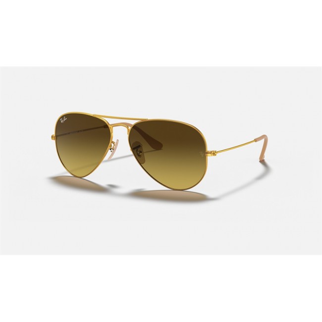 Ray Ban Aviator Gradient RB3025 Sunglasses Brown Gradient Gold