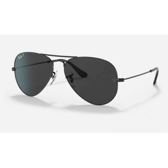 Ray Ban Aviator Total Black RB3025 Sunglasses Black Polarized Classic Black
