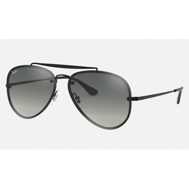 Ray Ban Blaze Aviator RB3584 Sunglasses Gray Gradient Black