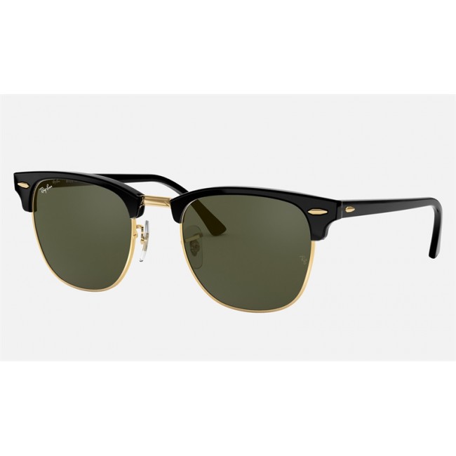Ray Ban Clubmaster Classic RB3016 Sunglasses Classic G-15 + Black Frame Green Classic G-15 Lens