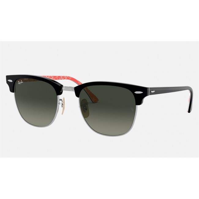 Ray Ban Clubmaster Collection RB3016 Sunglasses Gradient + Black Frame Grey Gradient Lens