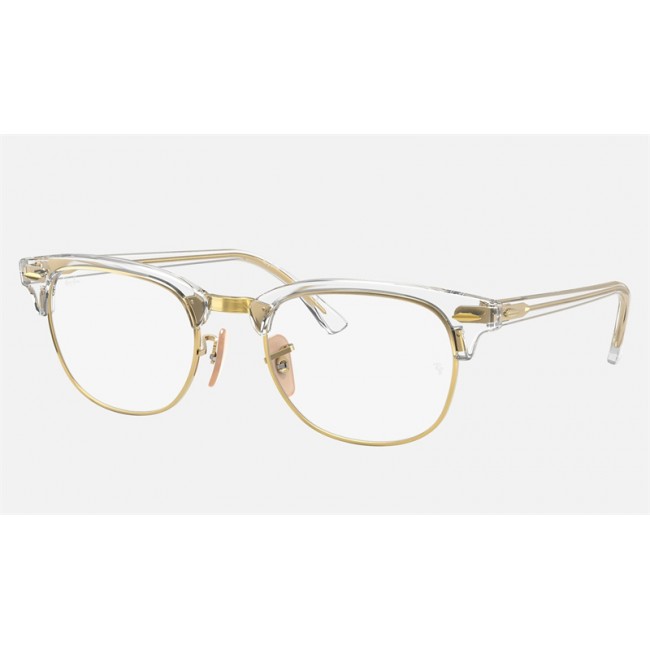 Ray Ban Clubmaster Optics RB5154 Sunglasses Demo Lens + Transparent Gold Frame Clear Lens