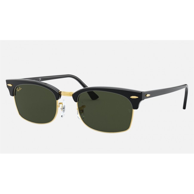 Ray Ban Clubmaster Square Legend RB3916 Sunglasses Classic G-15 + Shiny Black Frame Green Classic G-15 Lens