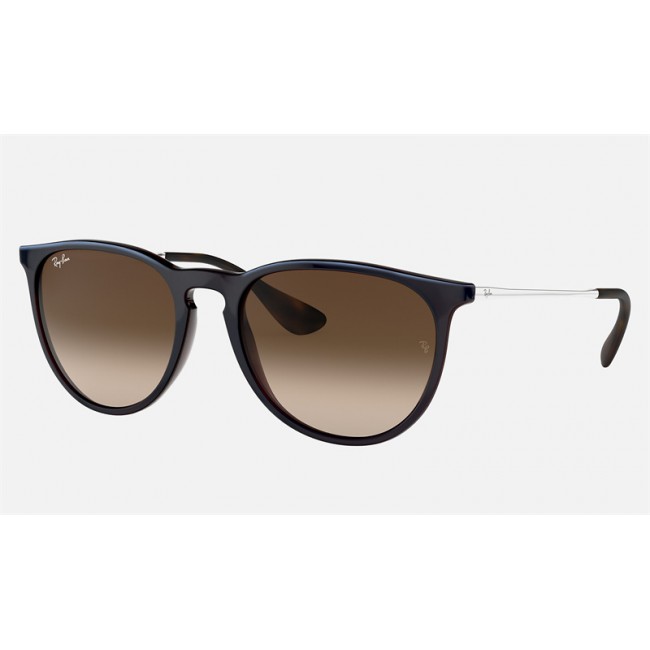 Ray Ban Erika Classic Low Bridge Fit RB4171 Sunglasses Gradient + Brown Frame Brown Gradient Lens