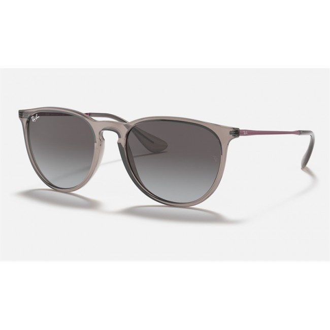 Ray Ban Erika Color Mix RB4171 Sunglasses Gradient + Shiny Transparent Grey Frame Grey Gradient Lens