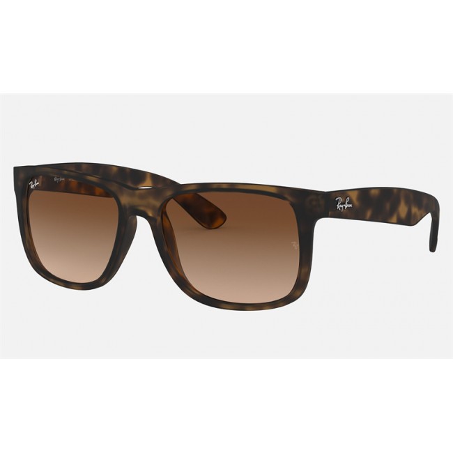 Ray Ban Justin Classic Low Bridge Fit RB4165 Sunglasses Gradient + Tortoise Frame Brown Gradient Lens
