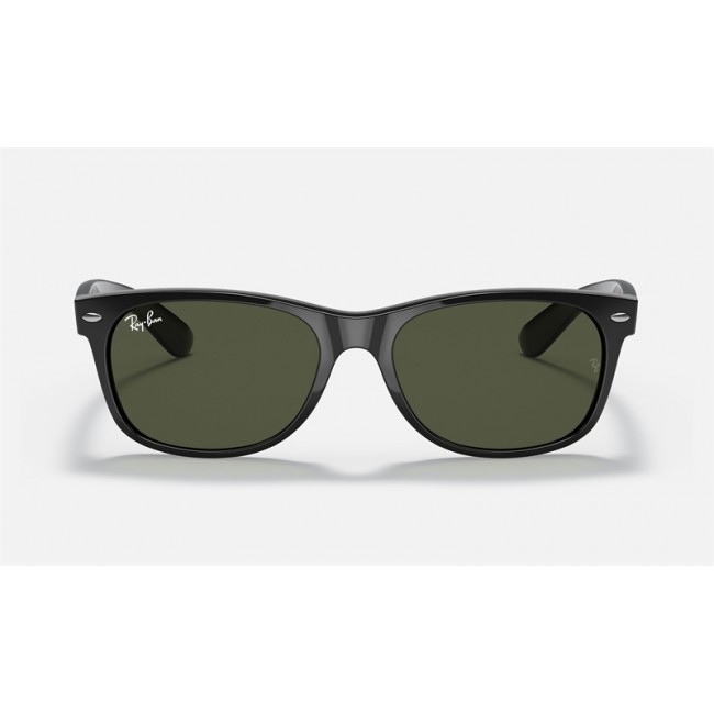 Ray Ban New Wayfarer Classic RB2132 Sunglasses Classic G-15 + Black Frame Green Classic G-15 Lens