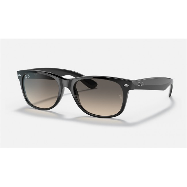 Ray Ban New Wayfarer Collection RB2132 Sunglasses Gradient + Black Frame Light Grey Gradient Lens