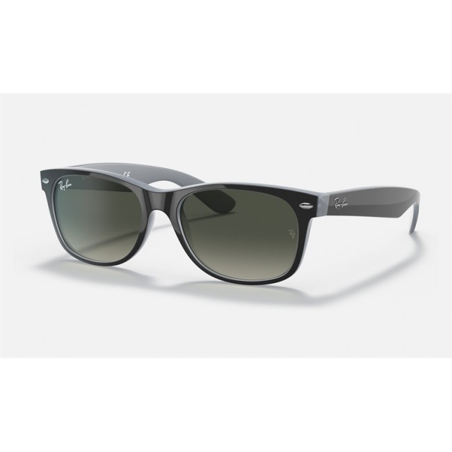 Ray Ban New Wayfarer Color Mix RB2132 Sunglasses Gradient + Black Frame Grey Gradient Lens
