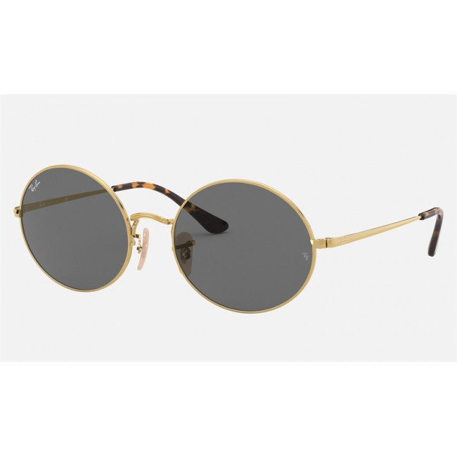 Ray Ban Oval RB1970 Sunglasses Dark Grey Classic Gold