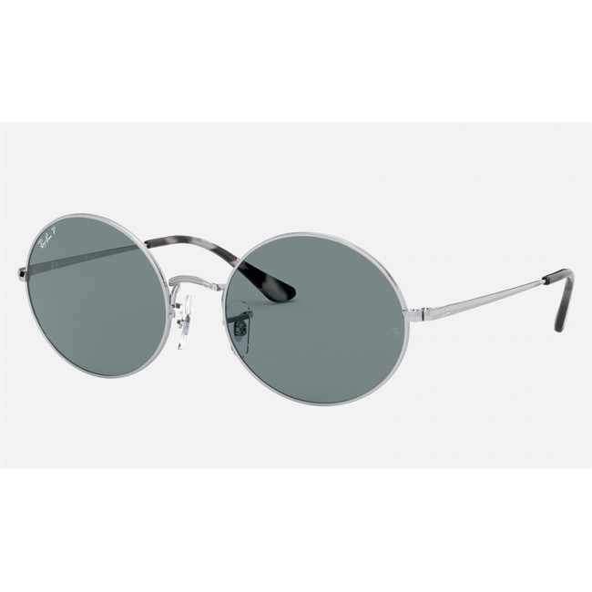 Ray Ban Oval RB1970 Sunglasses Light Blue Classic Silver