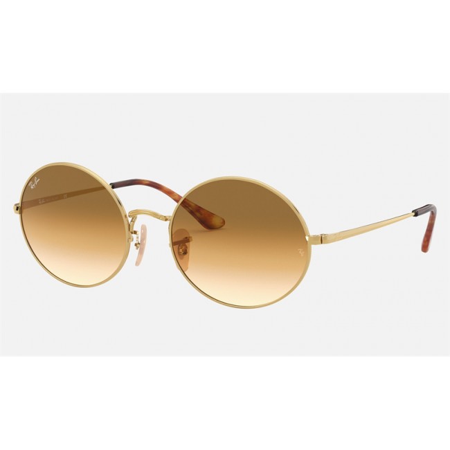 Ray Ban Oval RB1970 Sunglasses Light Brown Gradient Gold
