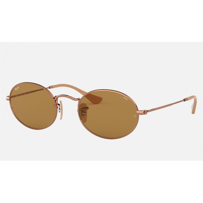Ray Ban Oval Washed Evolve RB3547 Sunglasses Brown Photochromic Evolve Copper