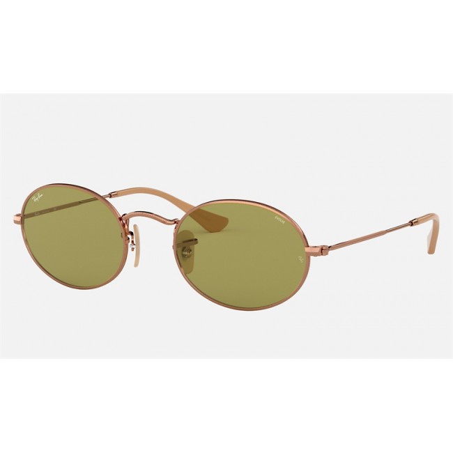 Ray Ban Oval Washed Evolve RB3547 Sunglasses Green Photochromic Evolve Copper