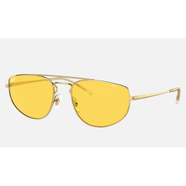 Ray Ban RB3668 Sunglasses Yellow Photochromic Shiny Gold