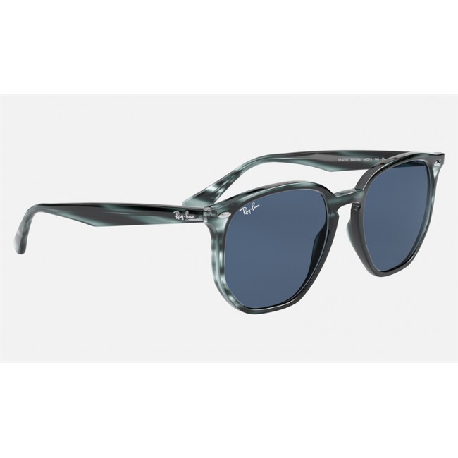 Ray Ban RB4306 Sunglasses Dark Blue Classic Striped Blue Havana