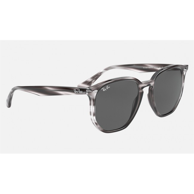 Ray Ban RB4306 Sunglasses Dark Grey Striped Grey Havana