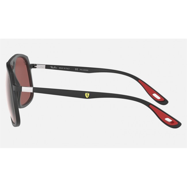 Ray Ban RB4308 Scuderia Ferrari Collection Sunglasses Silver Mirror Chromance Black