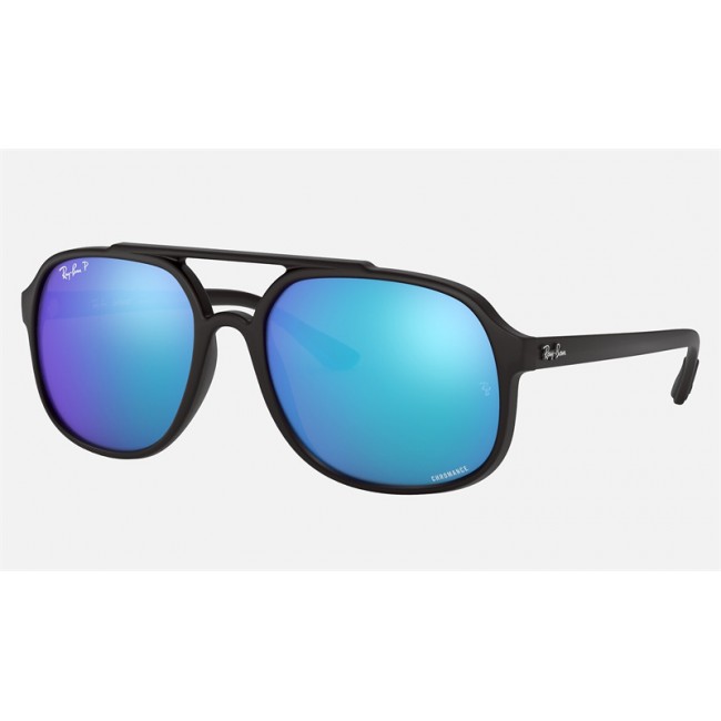 Ray Ban RB4312 Chromance Sunglasses Blue Gradient Mirror Chromance Black