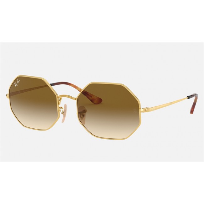 Ray Ban Roctagon RB1972 Sunglasses Light Brown Gradient Gold
