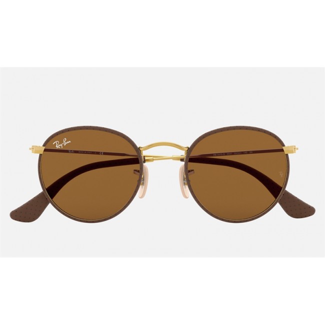 Ray Ban Round Craft RB3475 Sunglasses Classic B-15 + Brown frame Brown Classic B-15 lens