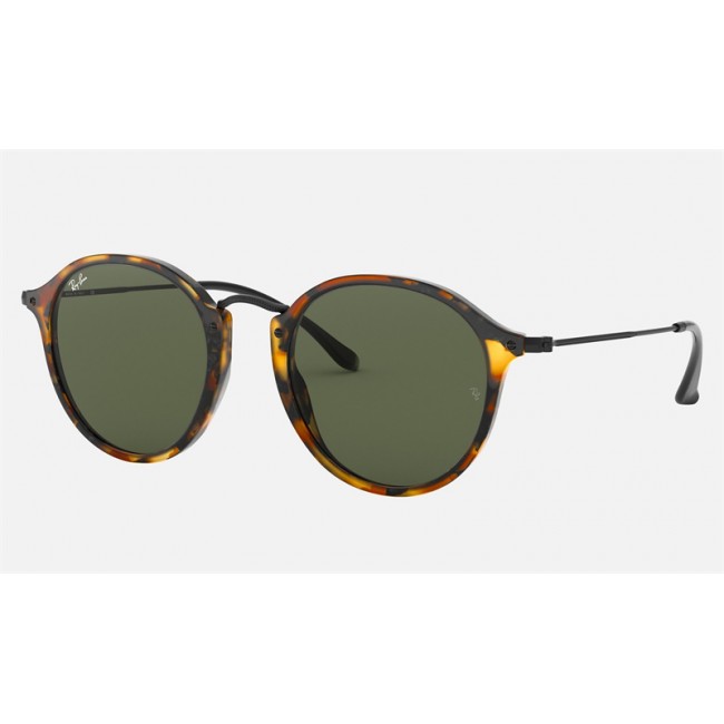 Ray Ban Round Fleck RB2447 Sunglasses Classic G-15 + Tortoise Frame Green Classic G-15 Lens