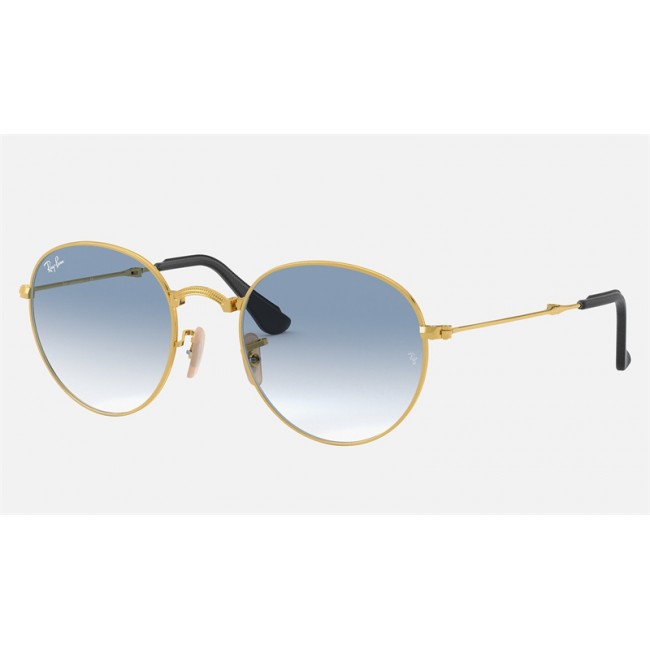 Ray Ban Round Folding Collection RB3532 Sunglasses Light Blue Gradient Gold