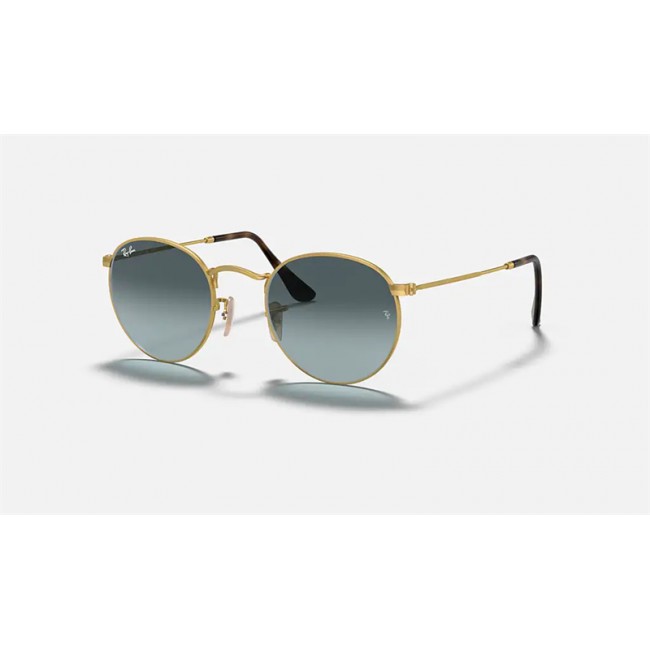 Ray Ban Round Metal RB3447 Sunglasses Gold Frame Blue Gradient Lens