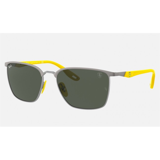 Ray Ban Scuderia Ferrari Collection RB3673 Sunglasses Green Classic Shiny Gunmetal