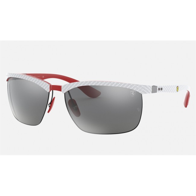 Ray Ban Scuderia Ferrari Collection RB8324 Sunglasses Grey Mirror Grey