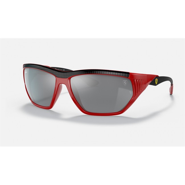 Ray Ban Scuderia Ferrari Collection RB8359 Sunglasses Grey Gradient Mirror Red