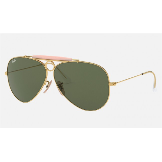 Ray Ban Shooter RB3138 Sunglasses Green Classic G-15 Gold