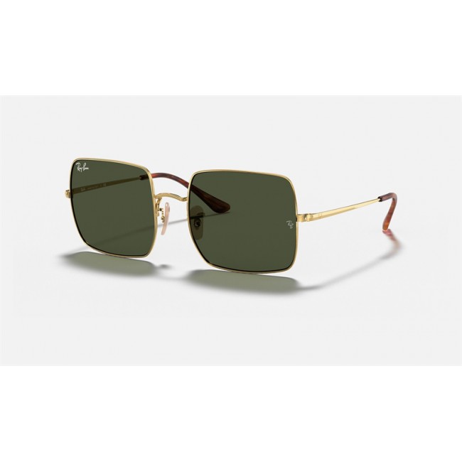 Ray Ban Square Classic RB1971 Sunglasses Green Gradient Gold