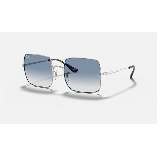 Ray Ban Square Classic RB1971 Sunglasses Light Blue Gradient Silver