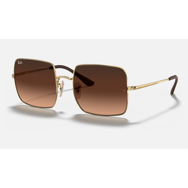 Ray Ban Square Collection RB1971 Sunglasses Brown Gradient Gold