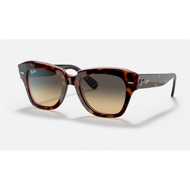 Ray Ban State Street RB2186 Sunglasses Brown Gradient Pink Tortiose