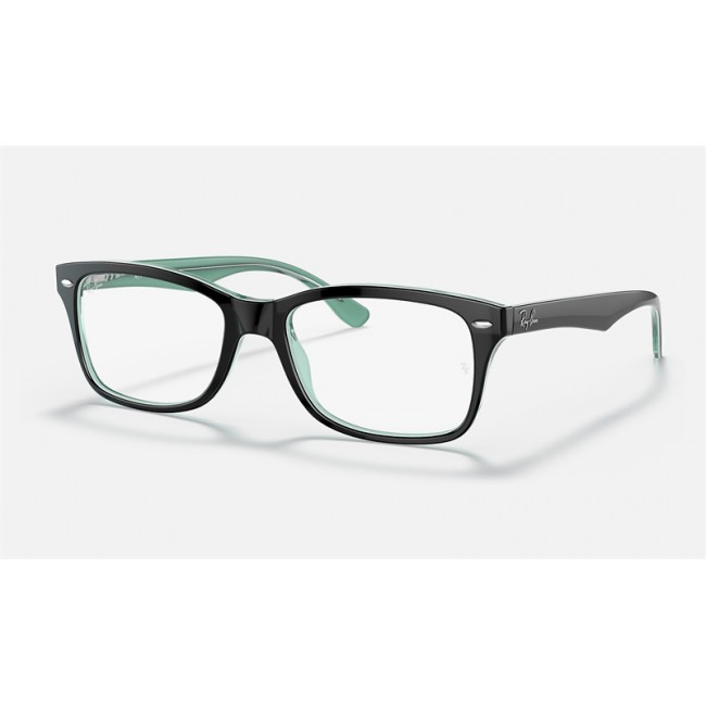 Ray Ban The Timeless RB5228 Sunglasses Demo Lens + Black Green Frame Clear Lens