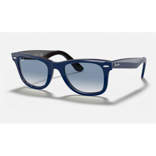 Ray Ban Wayfarer Color Mix RB2140 Sunglasses Light Blue Gradient Blue