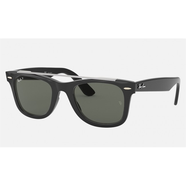 Ray Ban Wayfarer Double Bridge RB4540 Sunglasses Green Classic G-15 Black