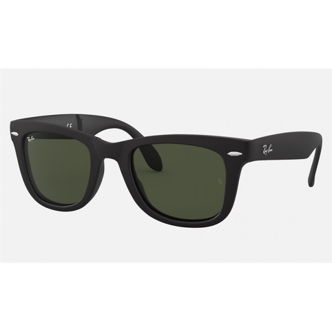Ray Ban Wayfarer Folding Classic RB4105 Sunglasses Green Classic G-15 Black