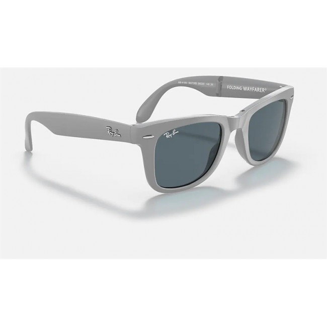 Ray Ban Wayfarer Folding Classic RB4105 Sunglasses Grey Frame Blue Classic Lens