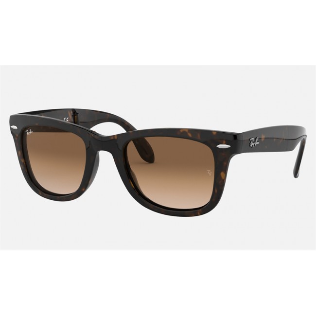 Ray Ban Wayfarer Folding Classic RB4105 Sunglasses Light Brown Gradient Tortoise
