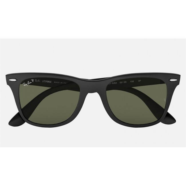 Ray Ban Wayfarer Liteforce RB4195 Sunglasses Green Classic G-15 Black